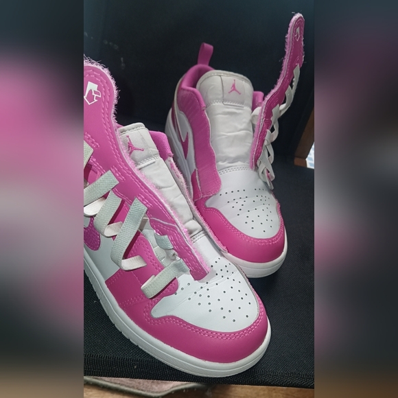 Nike Air Jordan Low Sneakers — White & Pink Youth Size 3y - Picture 2 of 5